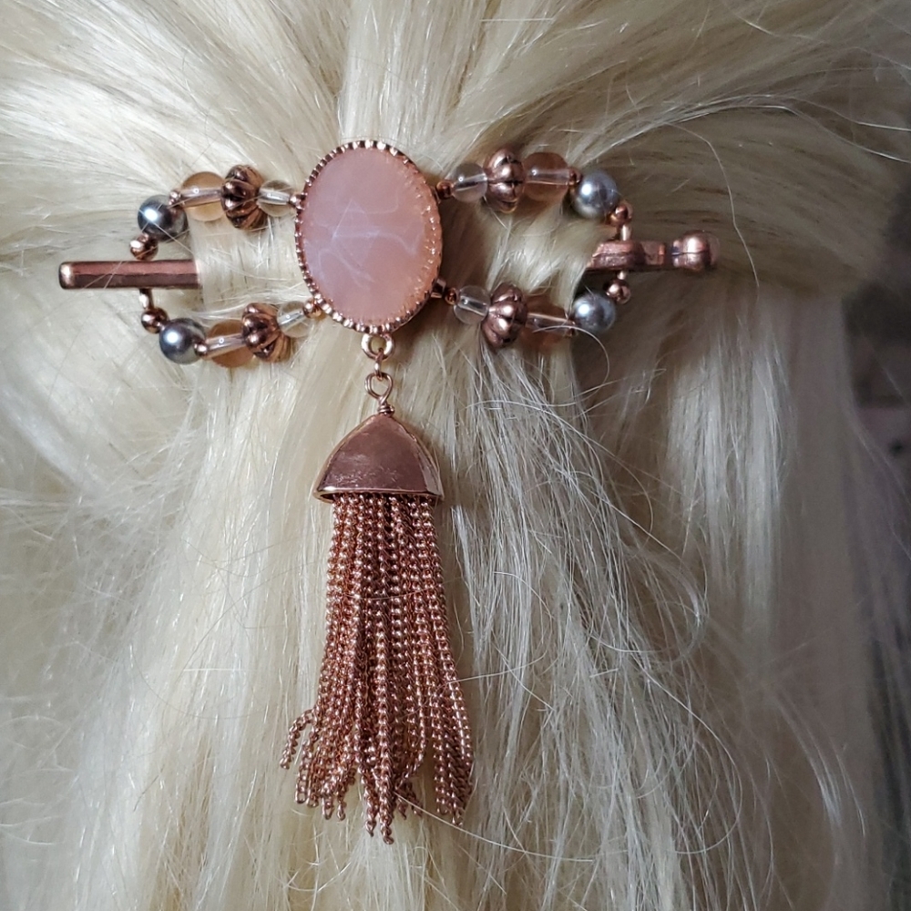 Retired LillaRose Rose Gold Tassel Flexi Clip